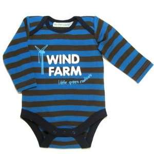  Wind Farm Bodysuit in Brown / Navy Stripe Baby