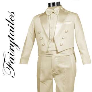 New Boy Ivory Tail Tuxedo Suit Size From Baby to Teen  