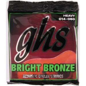GHS Acoustic Guitar Bright Bronze 80/20 Heavy 6 Strings, .014   .060 