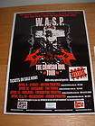 WASP Crimson Idol Tour 2008 Australian Gig Poster / Flyer & Ticket