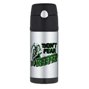 Thermos Travel Water Bottle Marijuana Dont Fear The Reefer Grim 