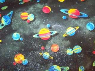 SPACE PLANETS NIGHT SKY GLITTER *LINED* VALANCE  