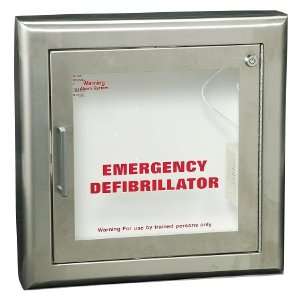  Semi Recessed Stainless Steel AED Wall Cabinet w/3 Trim 