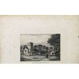  Willesden Church Middlesex C1849 Old Print Antique Art 