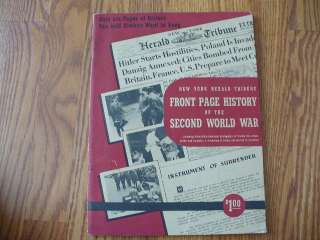 NY Herald Tribune Front Page History WW 2 World War 2  