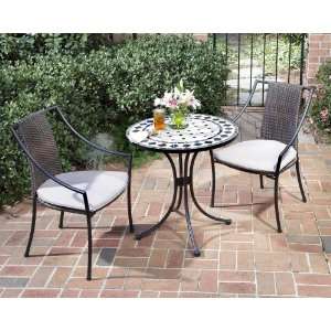  Marble Bistro Table and 2 Cambria Arm Chairs   Home Styles 