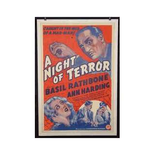  A Night of Terror (1945) Basil Rathbone original Linen 
