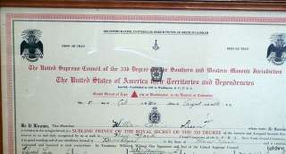 Freemason Document   Signed by Nine 33rd Degree Masons   1946 