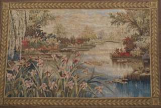   Aubusson Tapestry, Lotus Pond, Wool, Full Backing, Easy Hang  