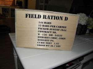 WWII WW2 D Ration Wooden Crate Box Reproduction  