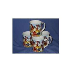  Paul Cardew Roosters 12oz Mug Set of 4 with Gift Box 
