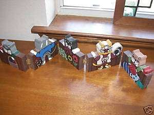 wooden decorative hinged screen cute cats over a fence  