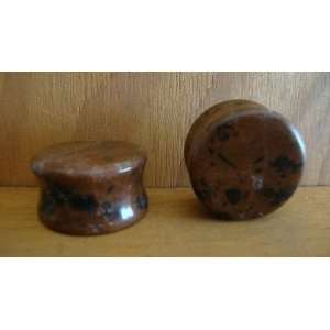    7/8 Mahogany Obsidian Stone Plugs [1 Pair] 