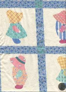 vintage light weight cotton fabric features sunbonnet girl and overall 