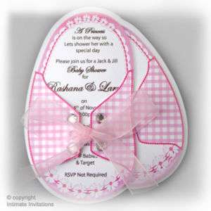 12 unique Girl BABY SHOWER INVITATIONs Booties Pink  