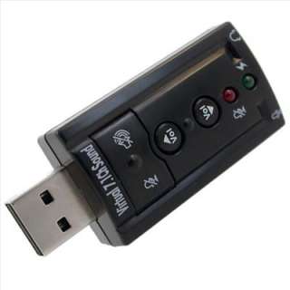 PC USB 3D External Sound Card 7.1 Channel Audio Adapter  