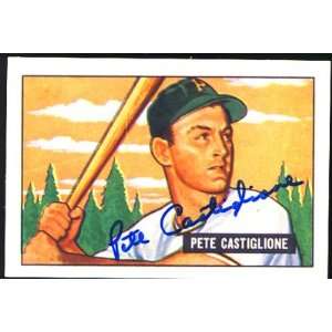  Pete Castiglione Pirates 1951 Bowman Reprint PSA COA 