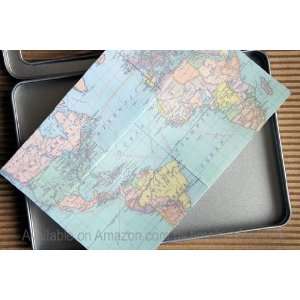  Cavallini Vintage World Maps Sticky Notes Assorted in Tin 
