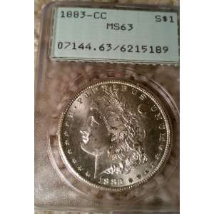  1883CC Morgan Silver Dollar PCGS MS63 