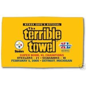   Steelers Super Bowl XL Terrible Towel with game score