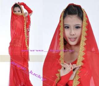 HOT New Style Belly Dance Chiffon Shawl Veil Gold edge 13 Colours 
