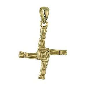   Gold St. Brigids Cross Pendant Necklace   Made in Ireland Jewelry