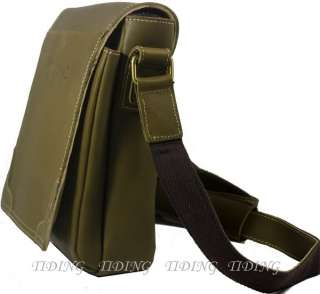 Mens Full Grain Leather Messenger Shoulder Bags Satchel bookbags 