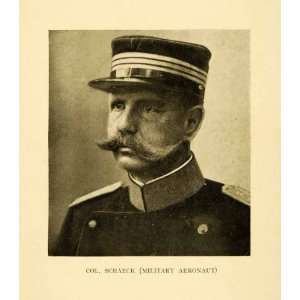  1910 Halftone Print Swiss Colonel Schaeck Aeronaut Pilot 