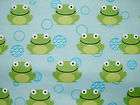 42x42 frogs waves bubbles flannel baby swaddling blanket burp cloth