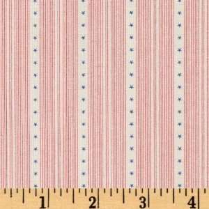  44 Wide Moda Charlevoix Stars & Stripes Cherry Fabric By 
