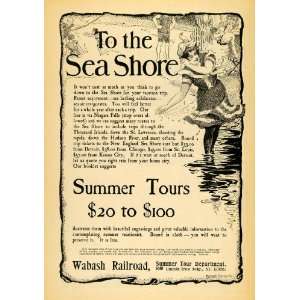   Summer Tours Beach Wabash Railroad   Original Print Ad