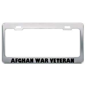 Afghan War Veteran Military Metal License Plate Frame Holder Border 