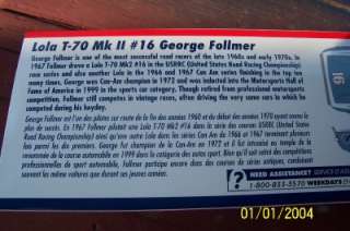 Monogram 85 4826 Lola T 70 Mk II #16 GEORGE FOLLMER  