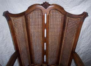 Carved Walnut Caned Wingback Armchair/Chair  