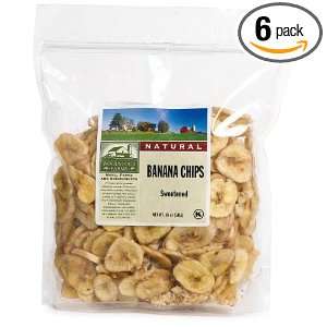 Woodstock Farms Banana Chips, Sweetened, 18 Ounce Bags (Pack of 6)