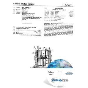  NEW Patent CD for ACOUSTICALLY ACTIVE RESONATOR 