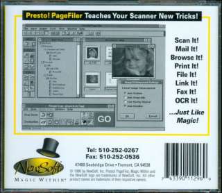   PageFiler from NewSoft Inc Scan File File Print for Windows 95 98 NEW