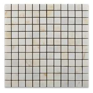  Afyon Sugar Marble Tumbled 1 X 1 Mosaic Tile on Mesh   6 