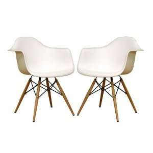  2 Eiffel Wood Arm Chair White