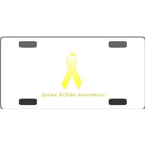 Spina Bifida Awareness Ribbon Vanity License Plate