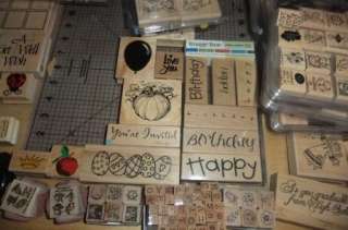 HUGE Lot of Stampin Up 15 Stamp Sets, Single Stamps, Punches, Wire 