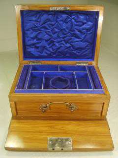 Antique Walnut Jewellery Box  