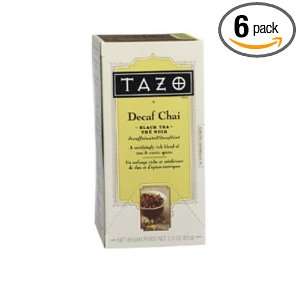 Tazo Decaf Tazo Chai Filter Bag Tea, 24 Count Packages (Pack of 6 