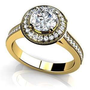 18k Yellow Gold, Vintage Luxe Diamond Engagement Ring, 1.28 ct. (Color 