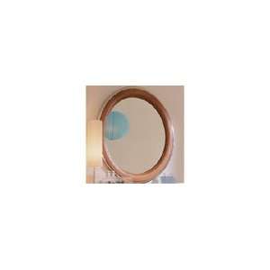  Teen Bungalow Round Wood and Metal Mirror