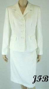   White Jacket Blazer Skirt Suit Sz 14 $200 New 5761 701642595366  