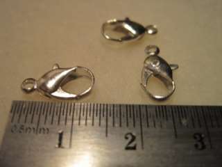 Lobster Clasp, Silver plated, 12mm, 8pcs (592)  