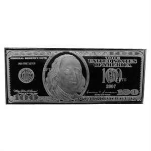  $100 Ben Franklin One Troy Ounce .999 Silver Bar 