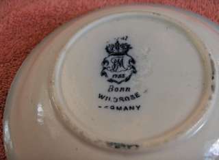   antique Royal Bonn china flow blue Wildrose dessert bowl (5 5/8