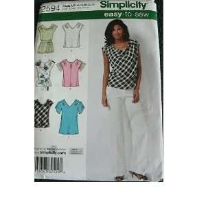   VARIATIONS & TIE BELT SIZE 16 18 20 22 24 SIMPLICITY EASY TO SEW #2594